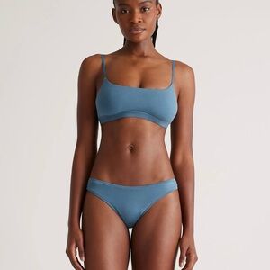 Quince Organic Cotton Bralette in Ocean Size Medium